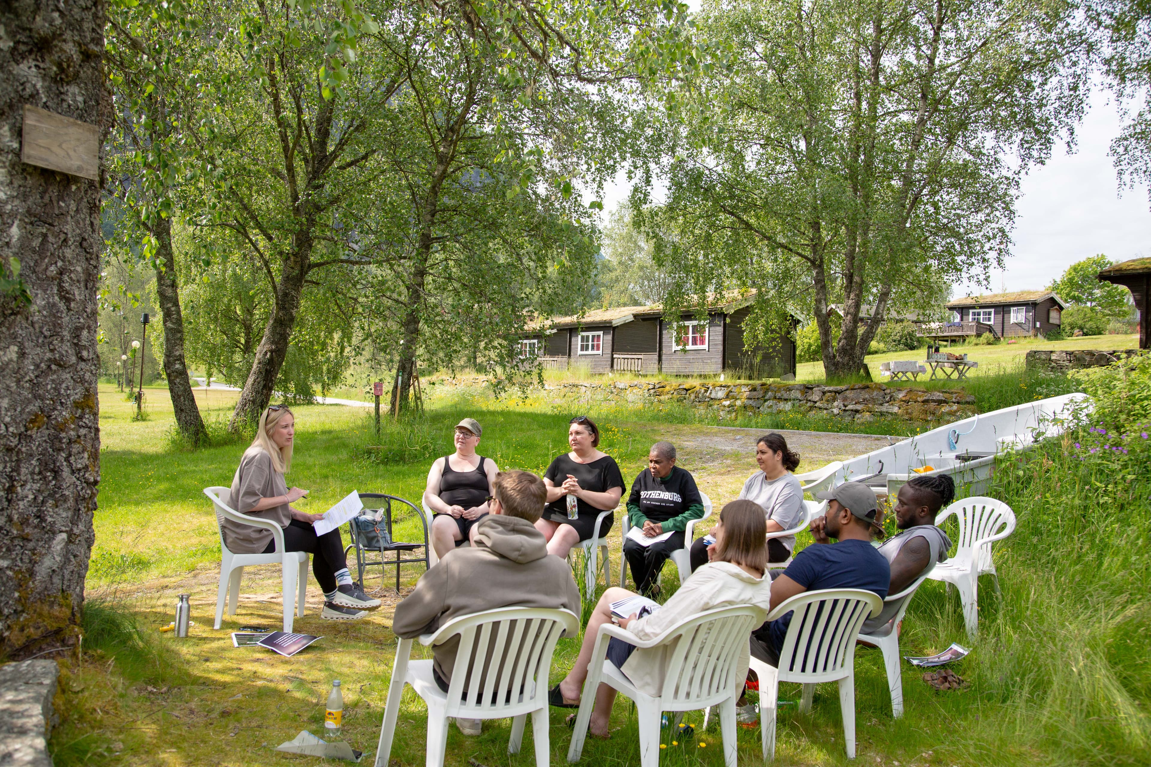 Participants engaged in outdoor learning